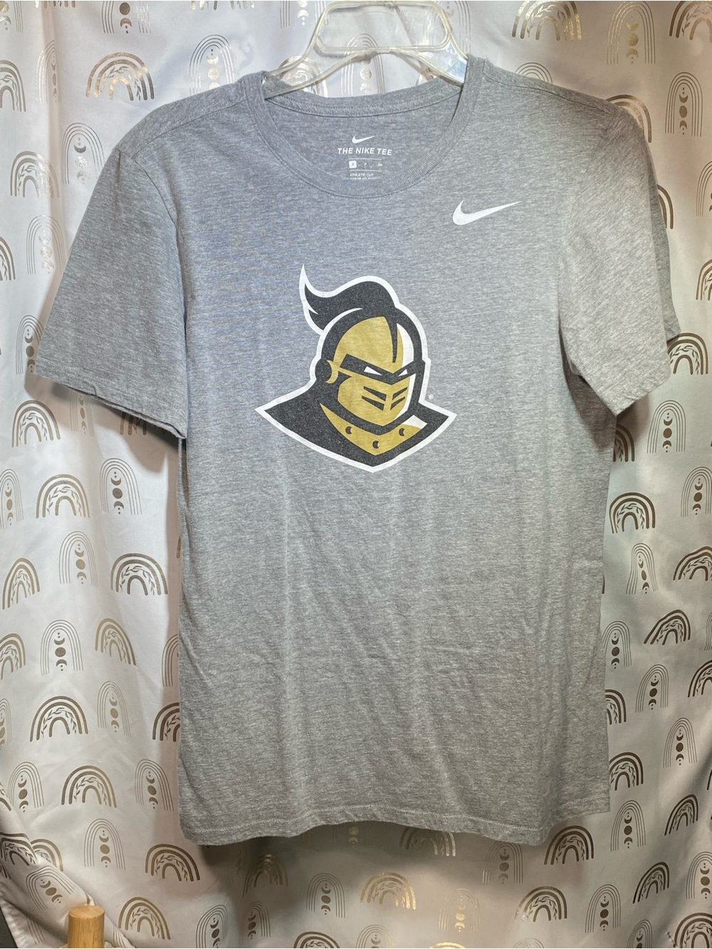 Nike Gray Short Sleeve T-Shirt with Gold & Black Knight Logo